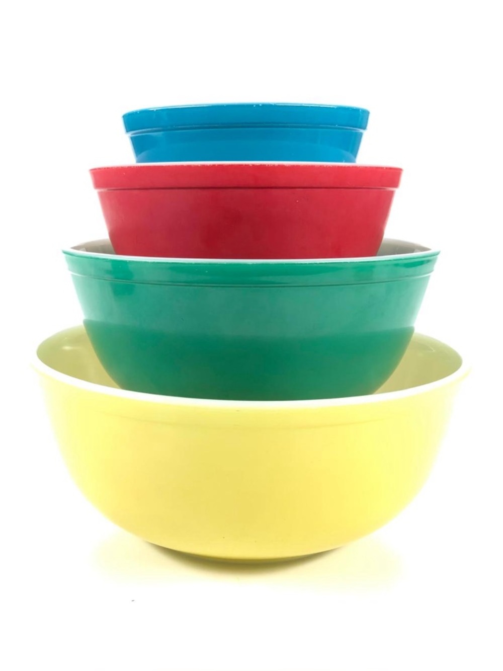 Vintage PYREX Nesting Mixing Bowl Set Complete Primary Colors made in USA